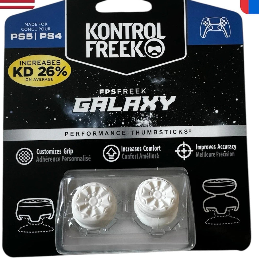 FPS Thumbsticks for PS4 & PS5 – White Galaxy Grip Set – Ships Fast