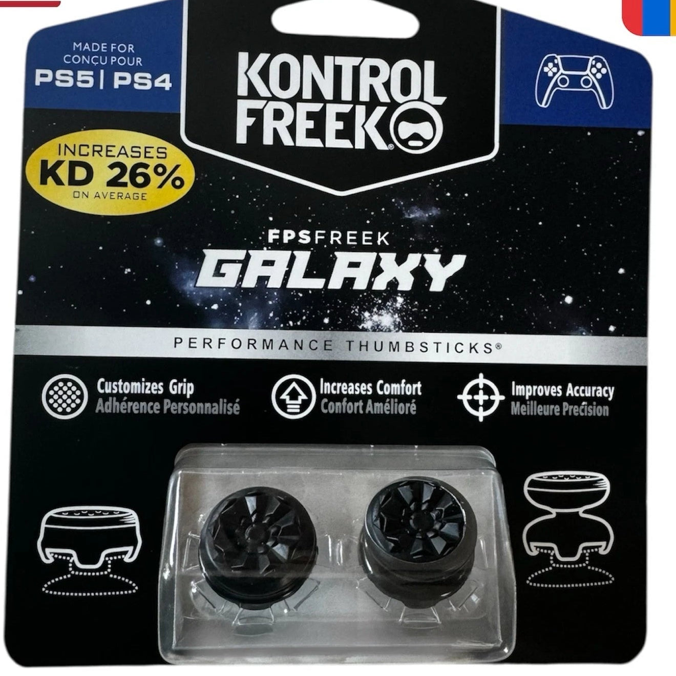 FPS Thumbsticks for PS4 & PS5 – Black Galaxy Grip Set – Ships Fast