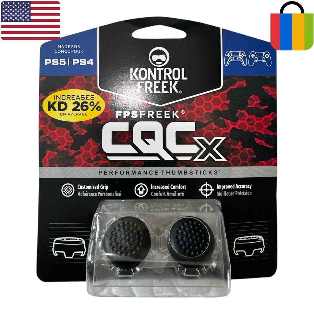 FPS Thumbsticks for PS4 & PS5 – CQX Black Grip Set – Ships Fast